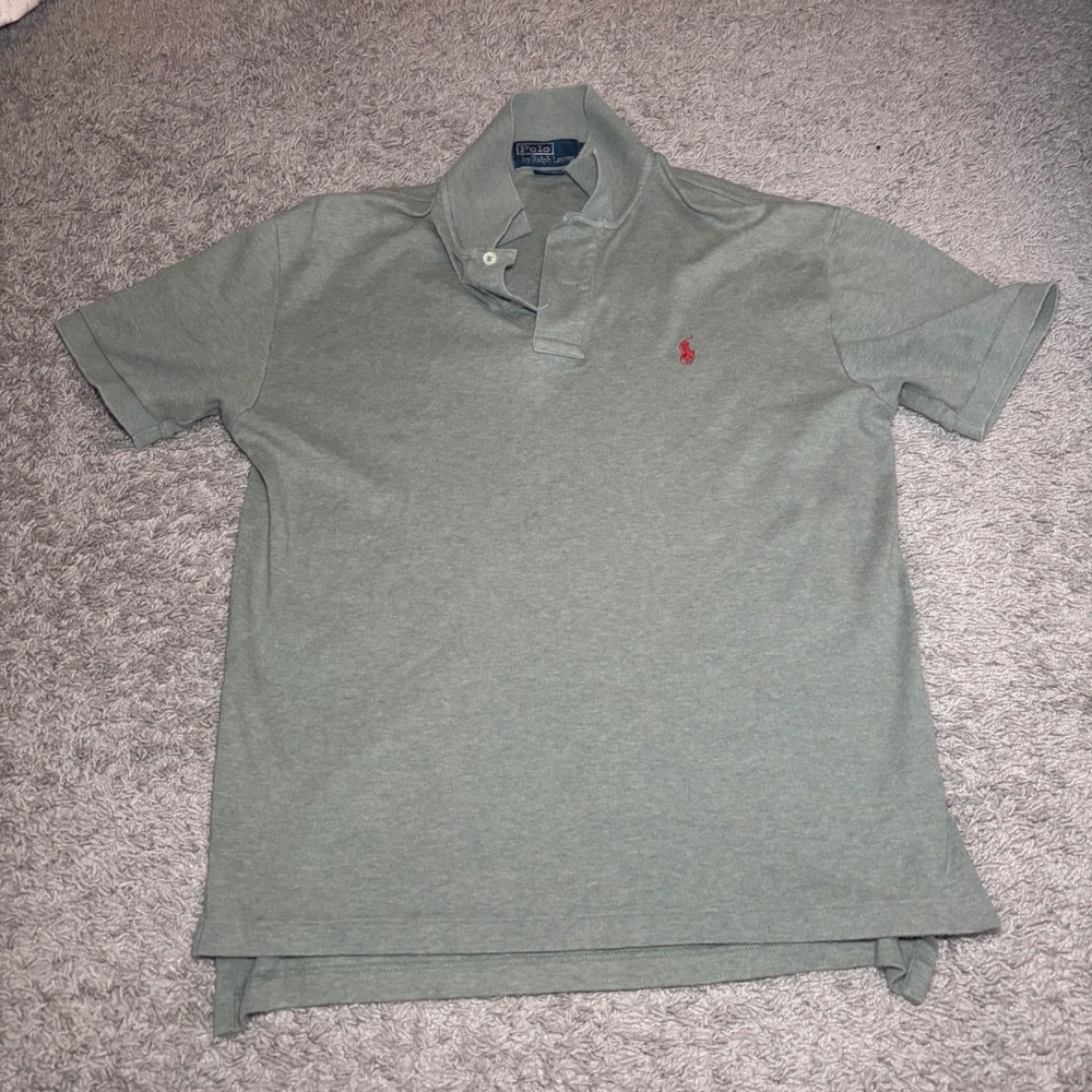Polo Ralph Lauren Mens Small Sage Green Short Sleeve Pony Logo Polo Shirt